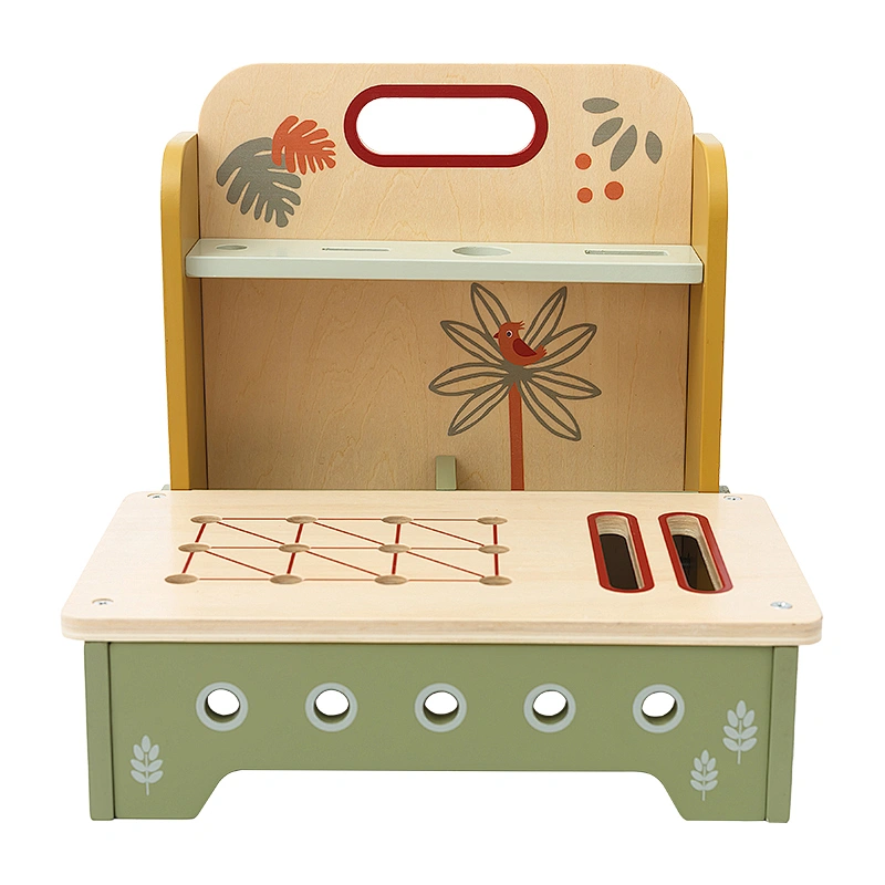 kids wooden folding tool table toy